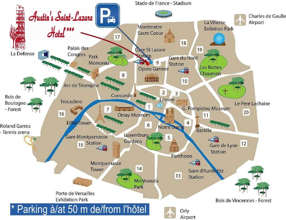 Austin'S Saint Lazare Hotel Paris Ngoại thất bức ảnh